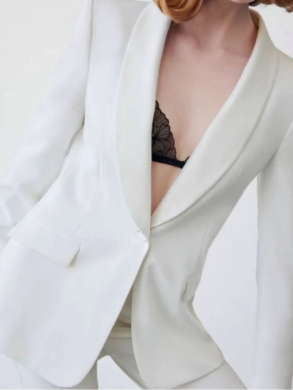 ZARA TUXEDO BLAZER WITH SHOULDER PADS